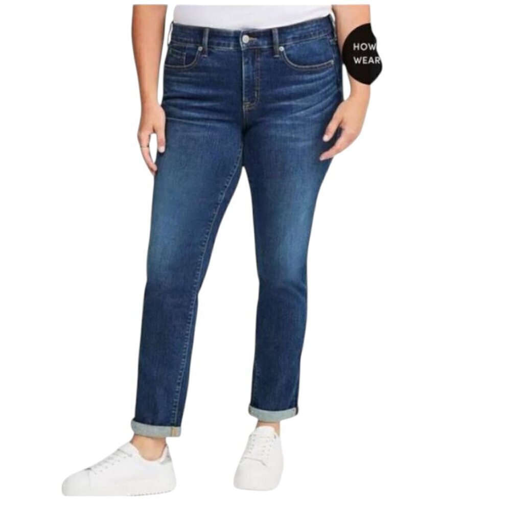 Torrid Womens #FeelTheFit Perfect Boyfriend Ankle Vintage Stretch Jeans Blue 24R